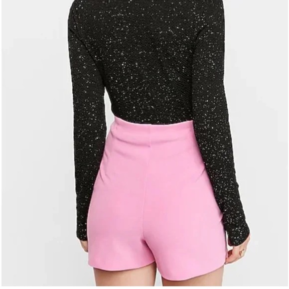 Express High Waisted Tie Front Wrap Black Skort - Picture 4 of 5